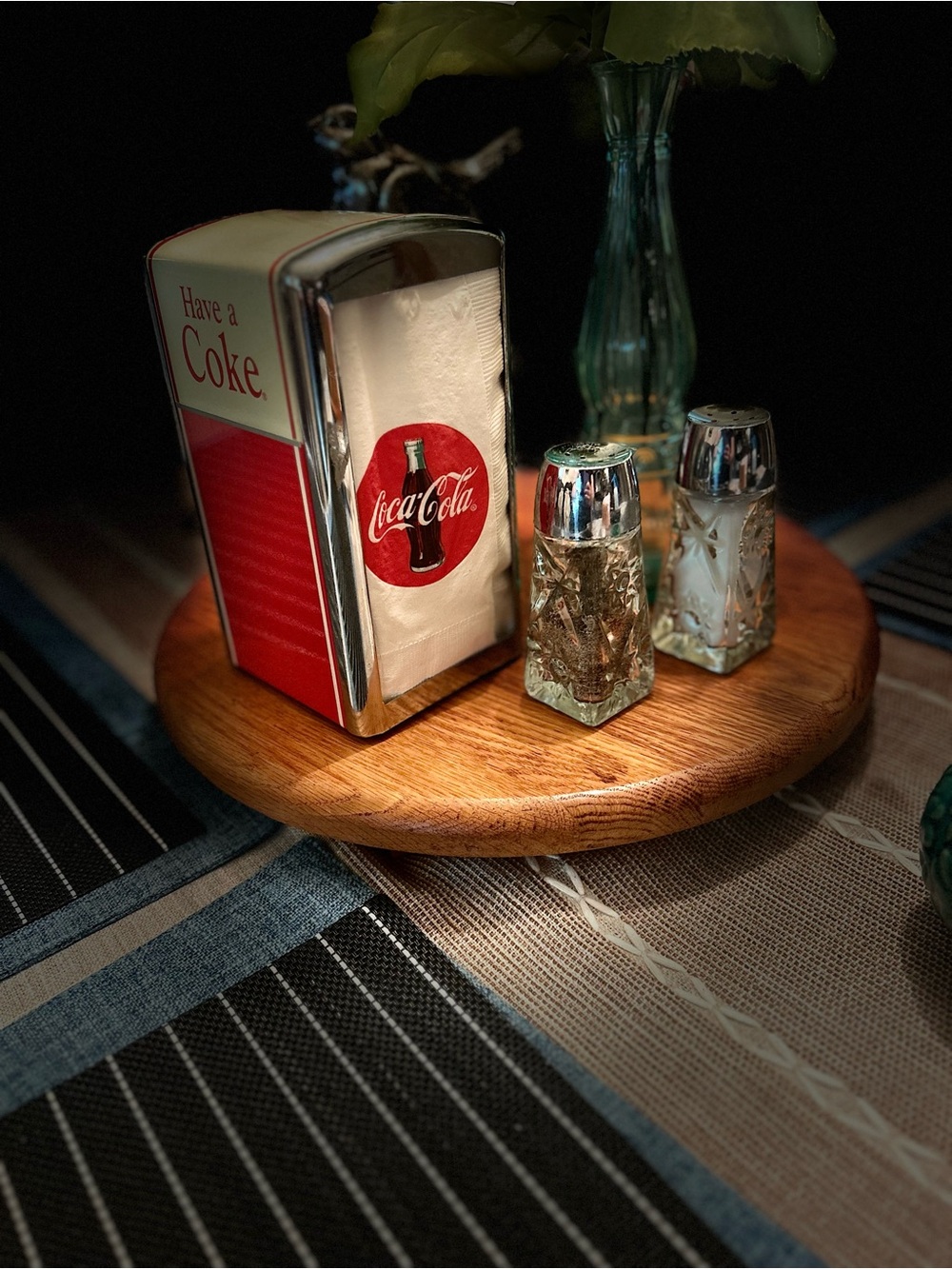 Coca Cola Chrome Napkin Dispenser with Red Accents